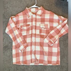 Dress Up Pink and White Flannel